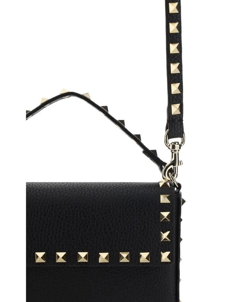 Valentino Garavani Black Leather Calf Bos Taurus Shoulder Bag Glam Steals