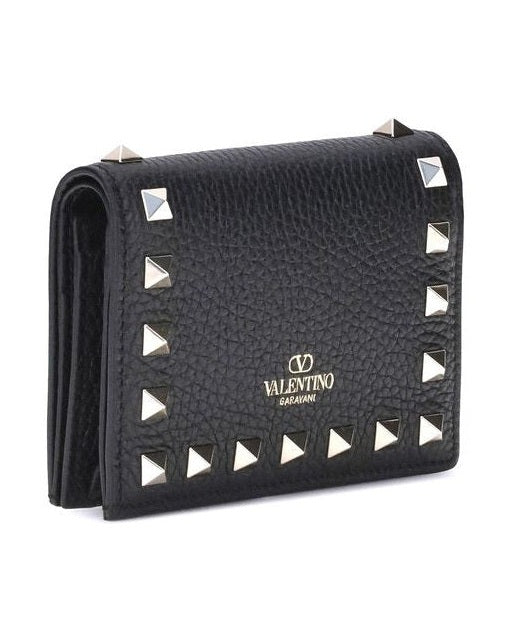 Valentino Garavani Black Leather Calf Bos Taurus Wallet Glam Steals