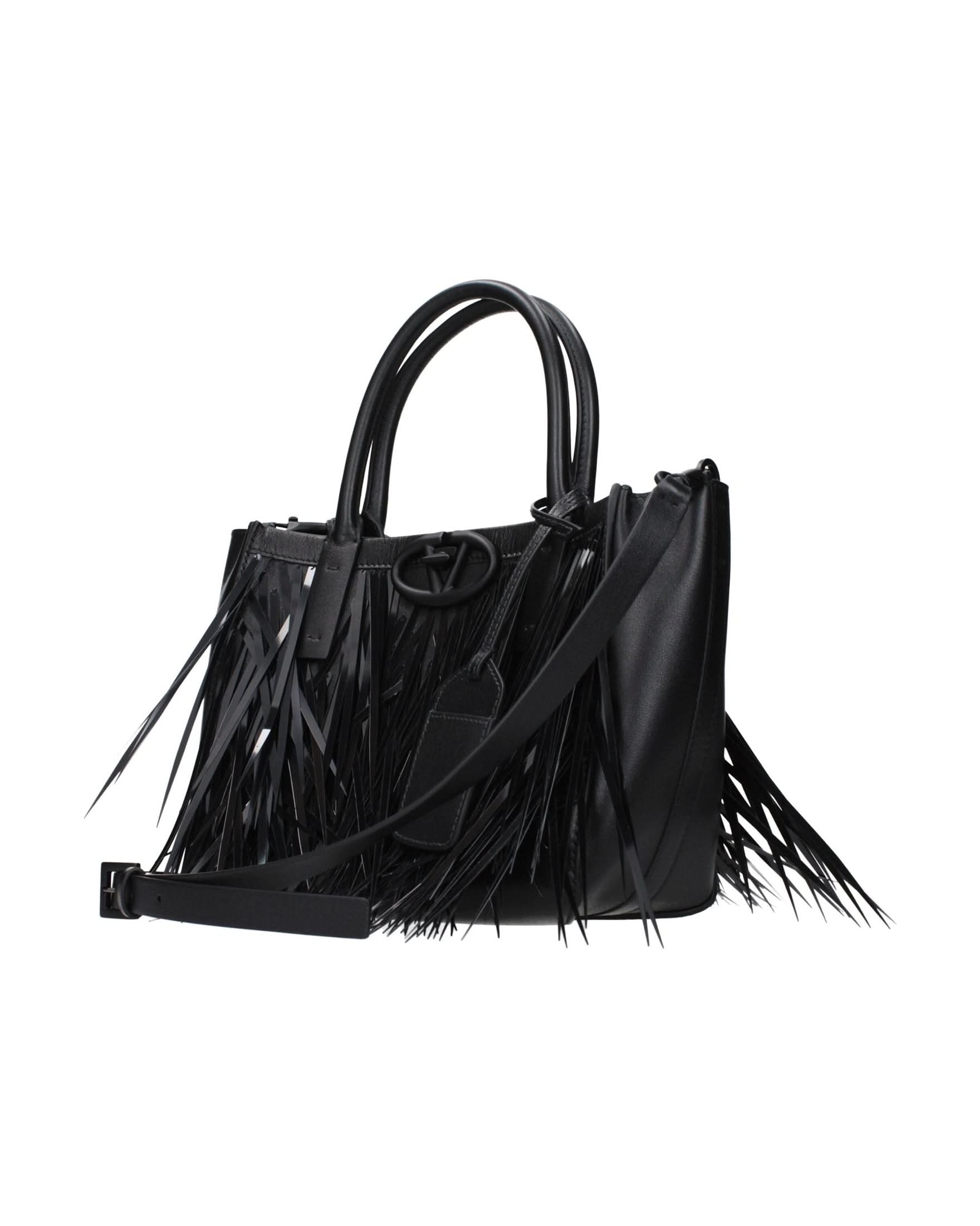 Valentino Garavani Black Leather Handbag Shoulder Bags