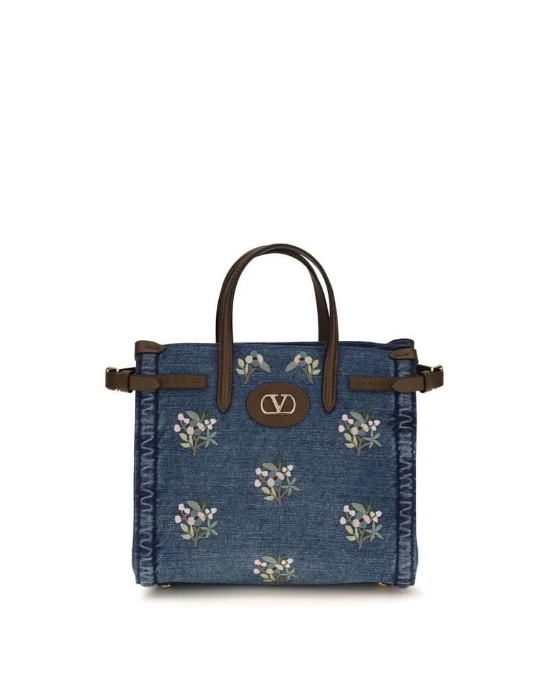 Valentino Garavani Blue Cotton Shoulder Bag Glam Steals