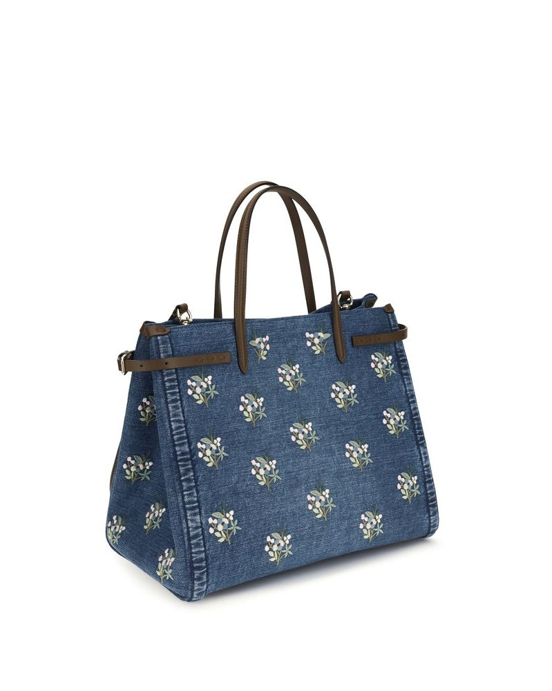 Valentino Garavani Blue Cotton Shoulder Bag Glam Steals
