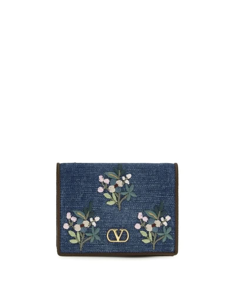 Valentino Garavani Blue Cotton Wallet Glam Steals