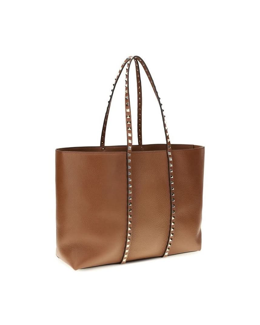 Valentino Garavani Brown Calf Leather Bos Taurus Shoulder Bag