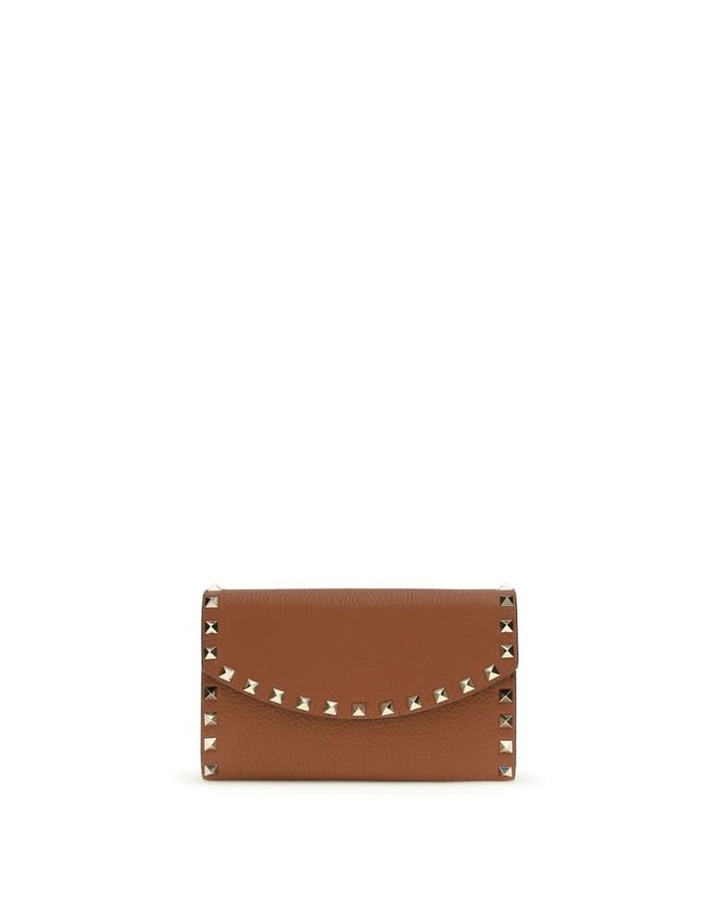 Valentino Garavani Brown Calf Leather Bos Taurus Wallet