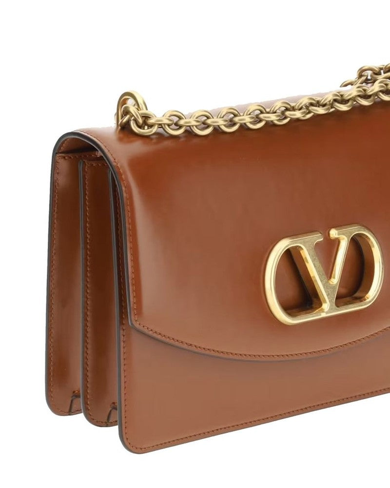 Valentino Garavani Brown Calfskin Shoulder Bag Glam Steals