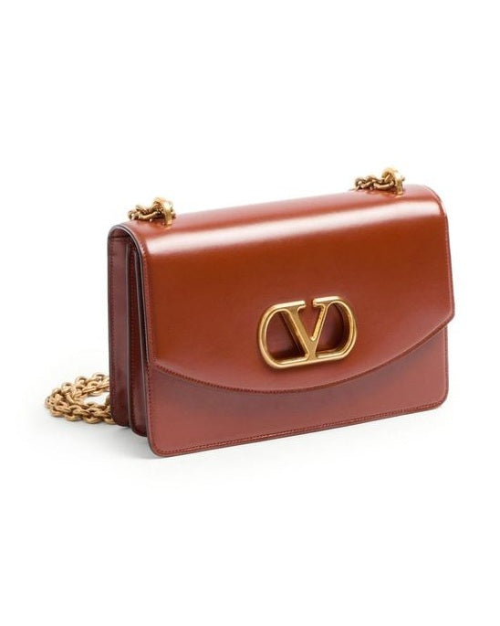 Valentino Garavani Brown Calfskin Shoulder Bag Glam Steals