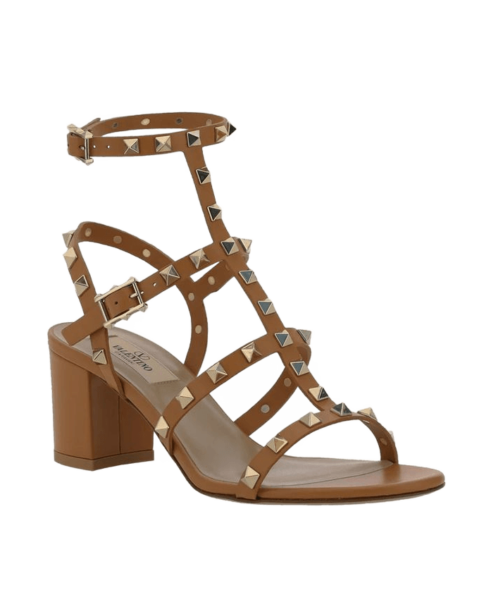 Valentino Garavani Brown Calfskin Strap Sandals Glam Steals