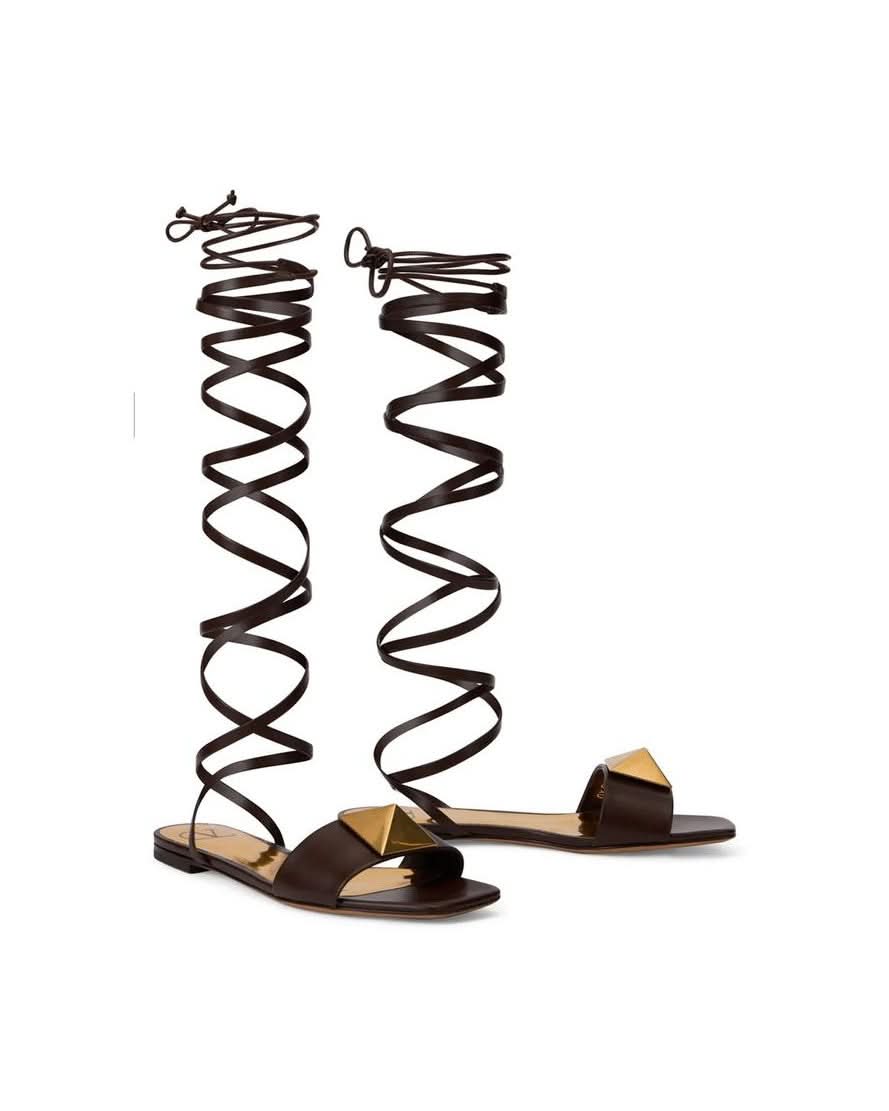 Valentino Garavani Brown Leather Sandals