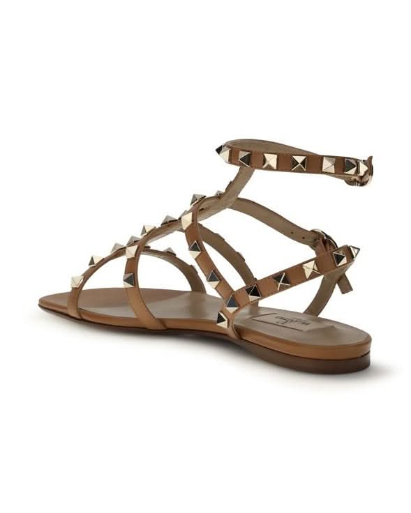 Valentino Garavani Calf Leather Bos Taurus Flat Sandals Sandals