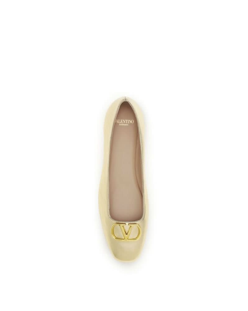 Valentino Garavani Gold Lamb Ovis Aries Ballet Flats Glam Steals