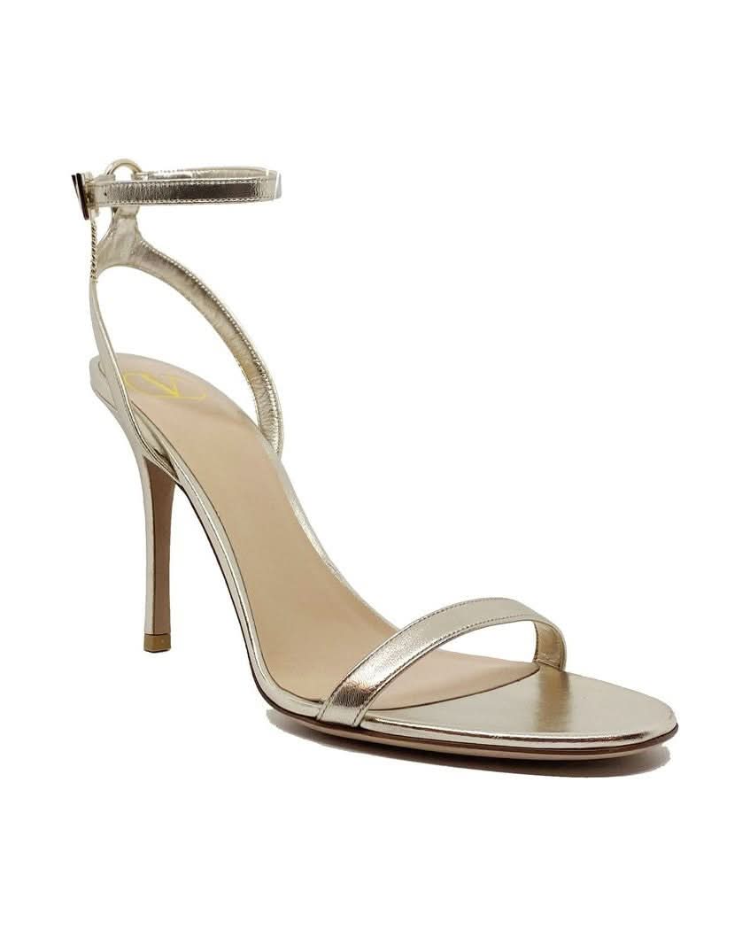 Valentino Garavani Gold Leather Stiletto Heel Sandals Heels