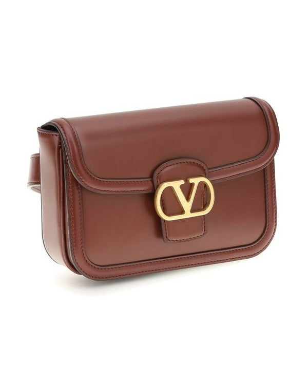 Valentino Garavani Leather Bordeaux Calf Bos Taurus Shoulder Bag Glam Steals
