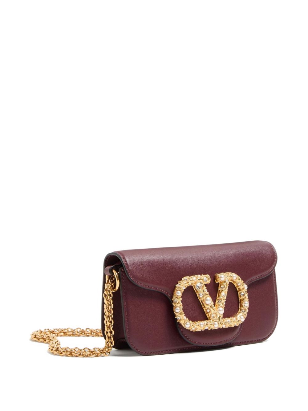 Valentino Garavani Locò Small Shoulder Bag in Calfskin with Jewel Logo Glam Steals