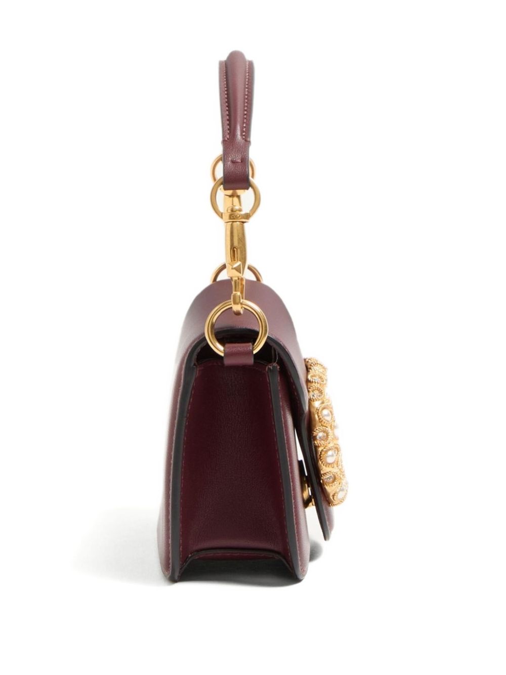 Valentino Garavani Locò Small Shoulder Bag in Calfskin with Jewel Logo Glam Steals