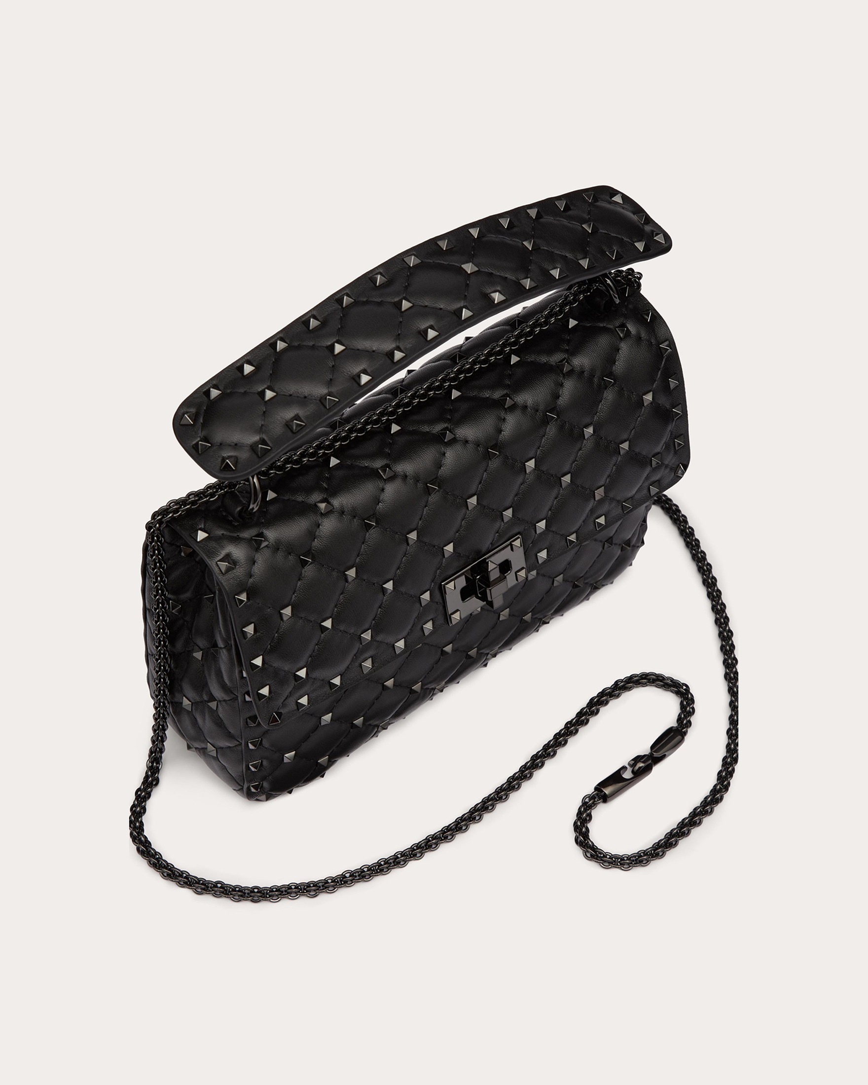 Valentino Garavani Nappa Leather Medium Rockstudt Spike Black Bag Glam Steals
