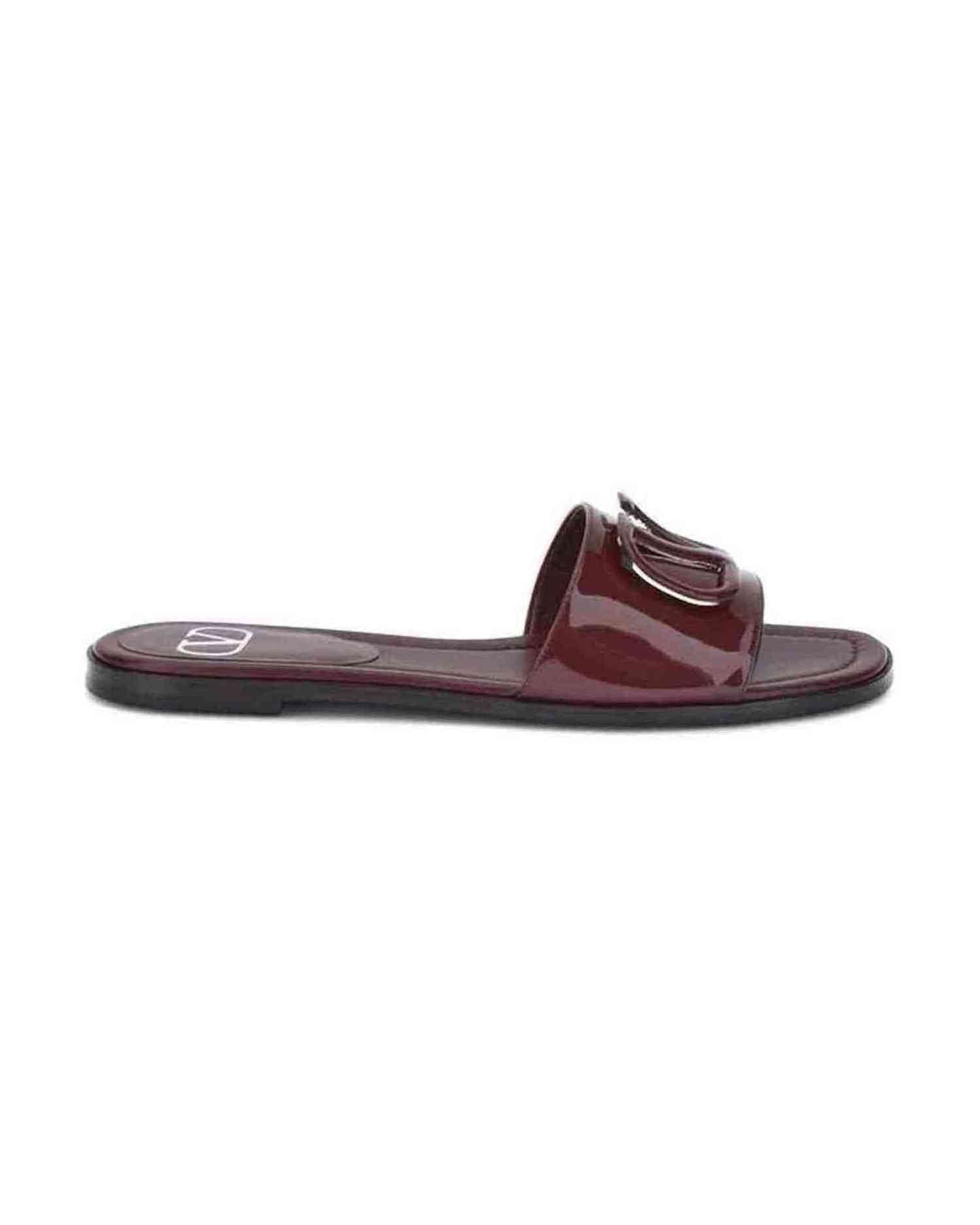 Valentino Garavani Patent Leathe Vlogo Slide Sandals Glam Steals