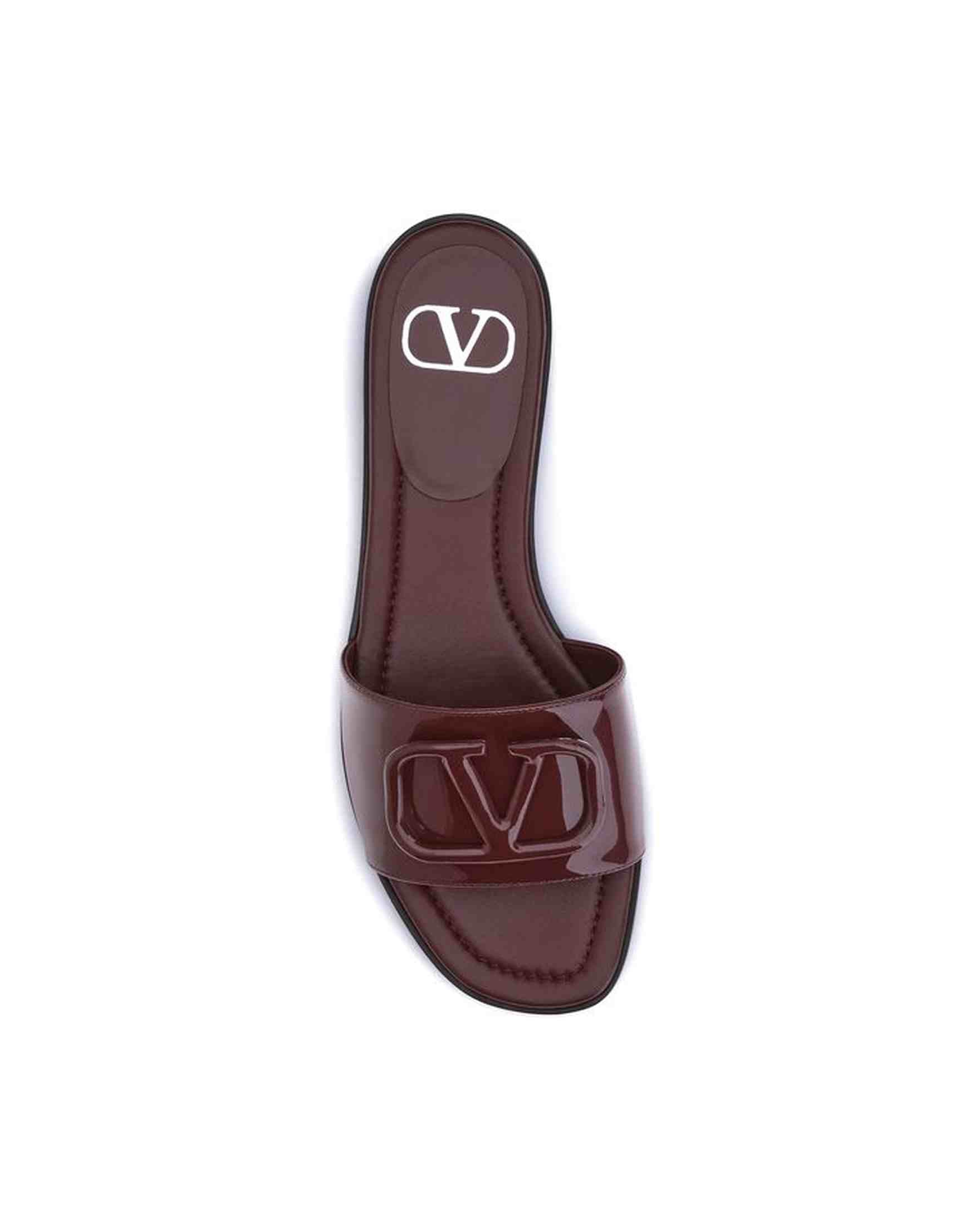 Valentino Garavani Patent Leathe Vlogo Slide Sandals Glam Steals