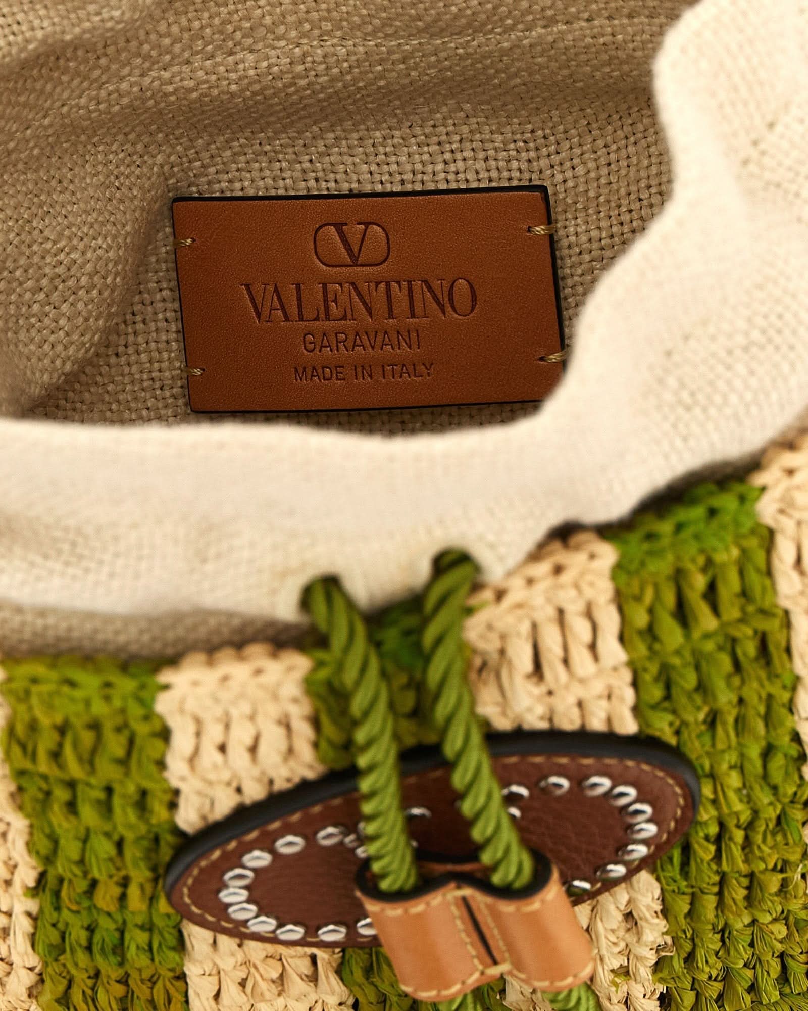 Valentino Garavani Raffia Small Bucket Bag Glam Steals