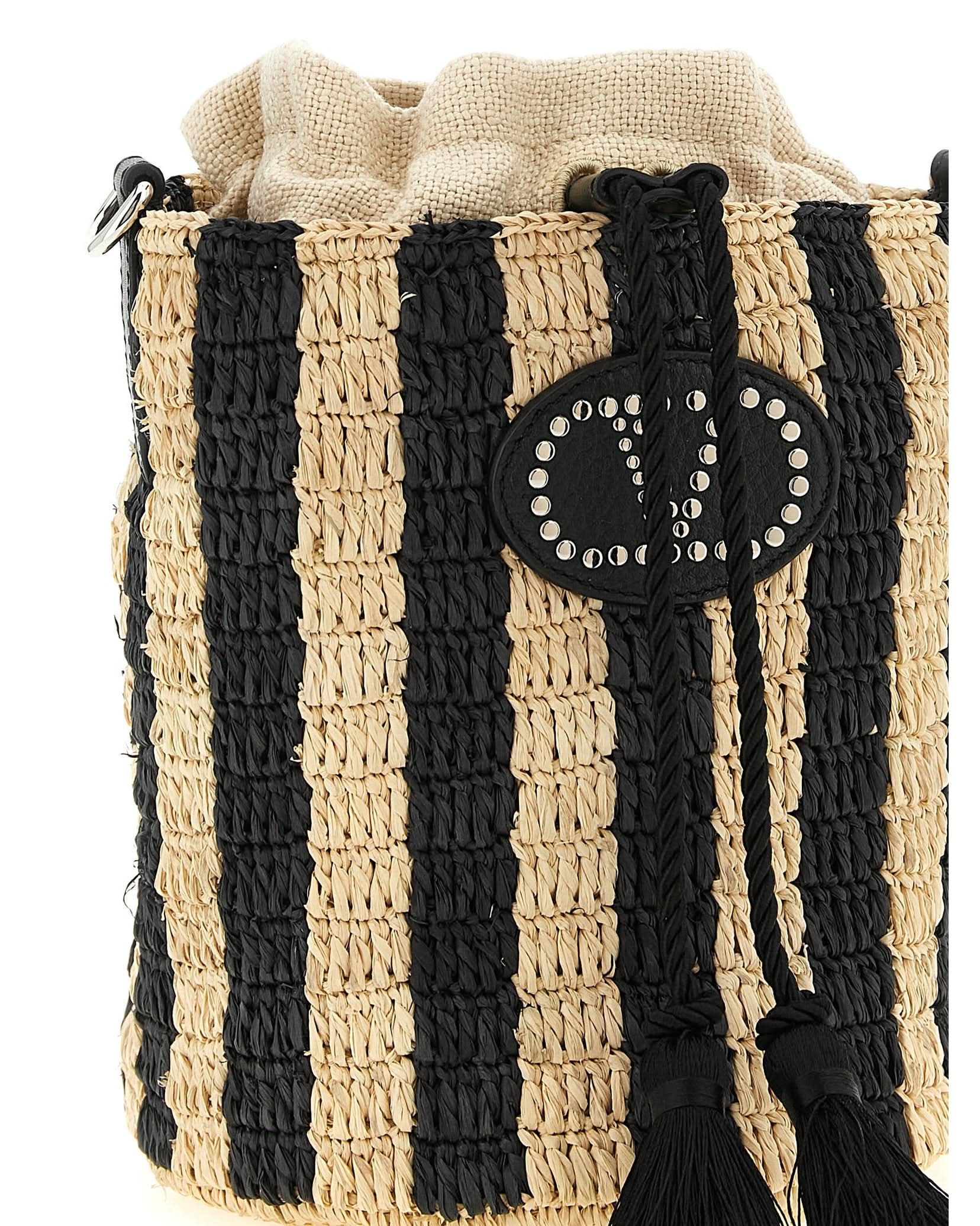 Valentino Garavani Raffia Small Bucket Bag Glam Steals