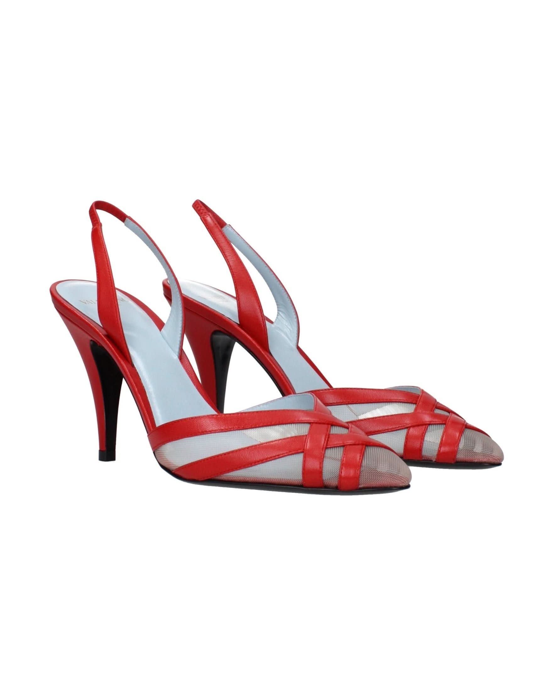 Valentino Garavani Red Leather Stiletto Heel Heels