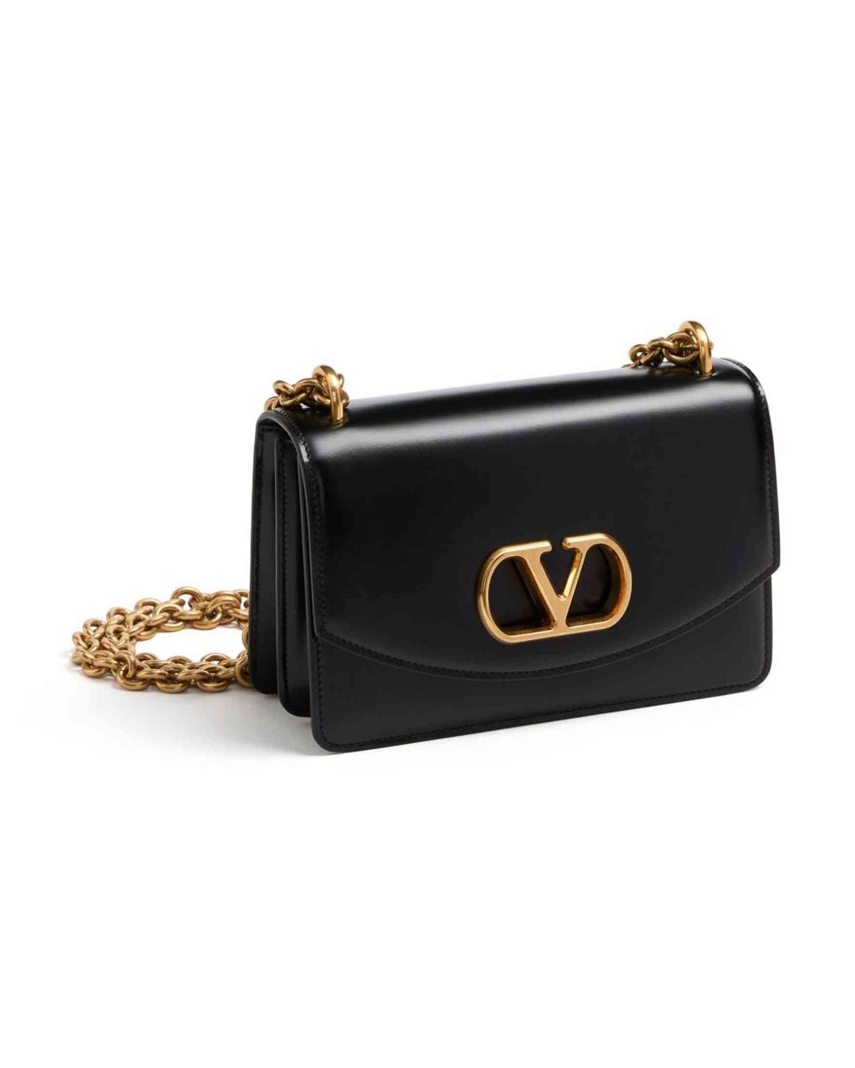 Valentino Garavani Vain Small Shoulder Bag in Shiny Calfskin Glam Steals