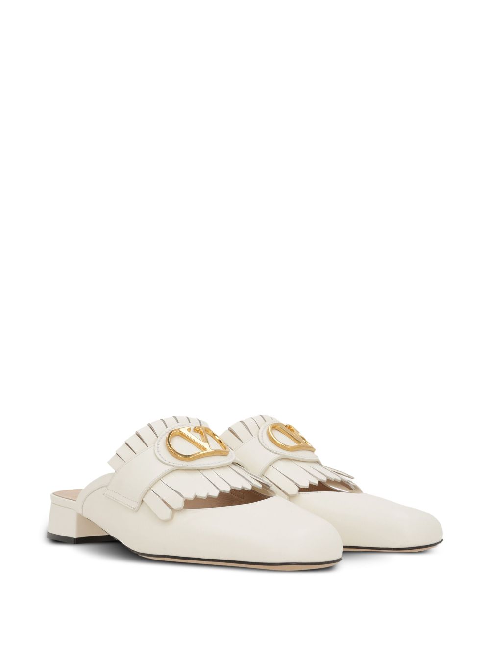 Valentino Garavani Vlogo Signature Calfskin Fringe Sabot Moccasin 25mm Glam Steals
