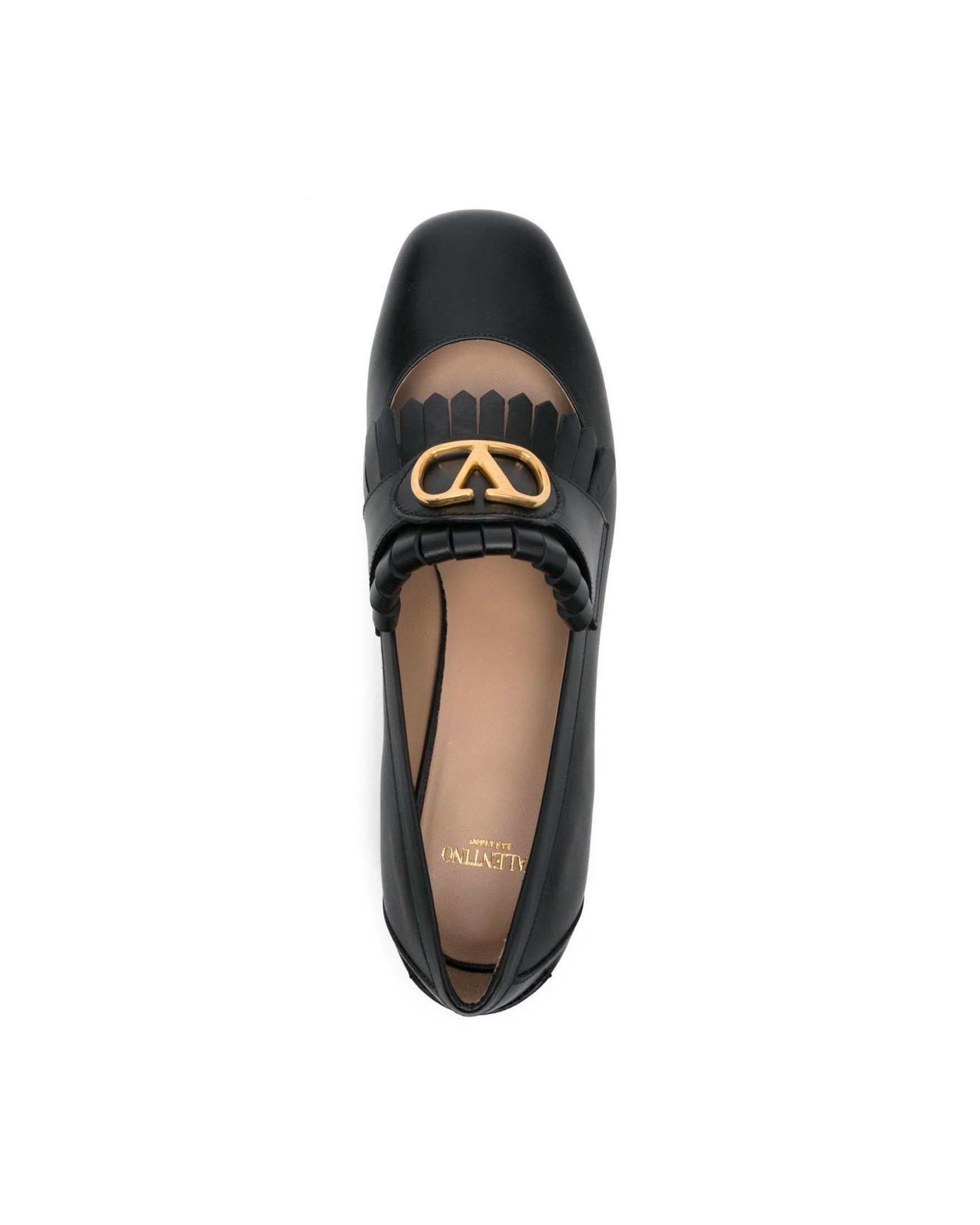 Valentino Garavani Vlogo Signature Calfskin Fringe Sabot Moccasin 25mm Glam Steals