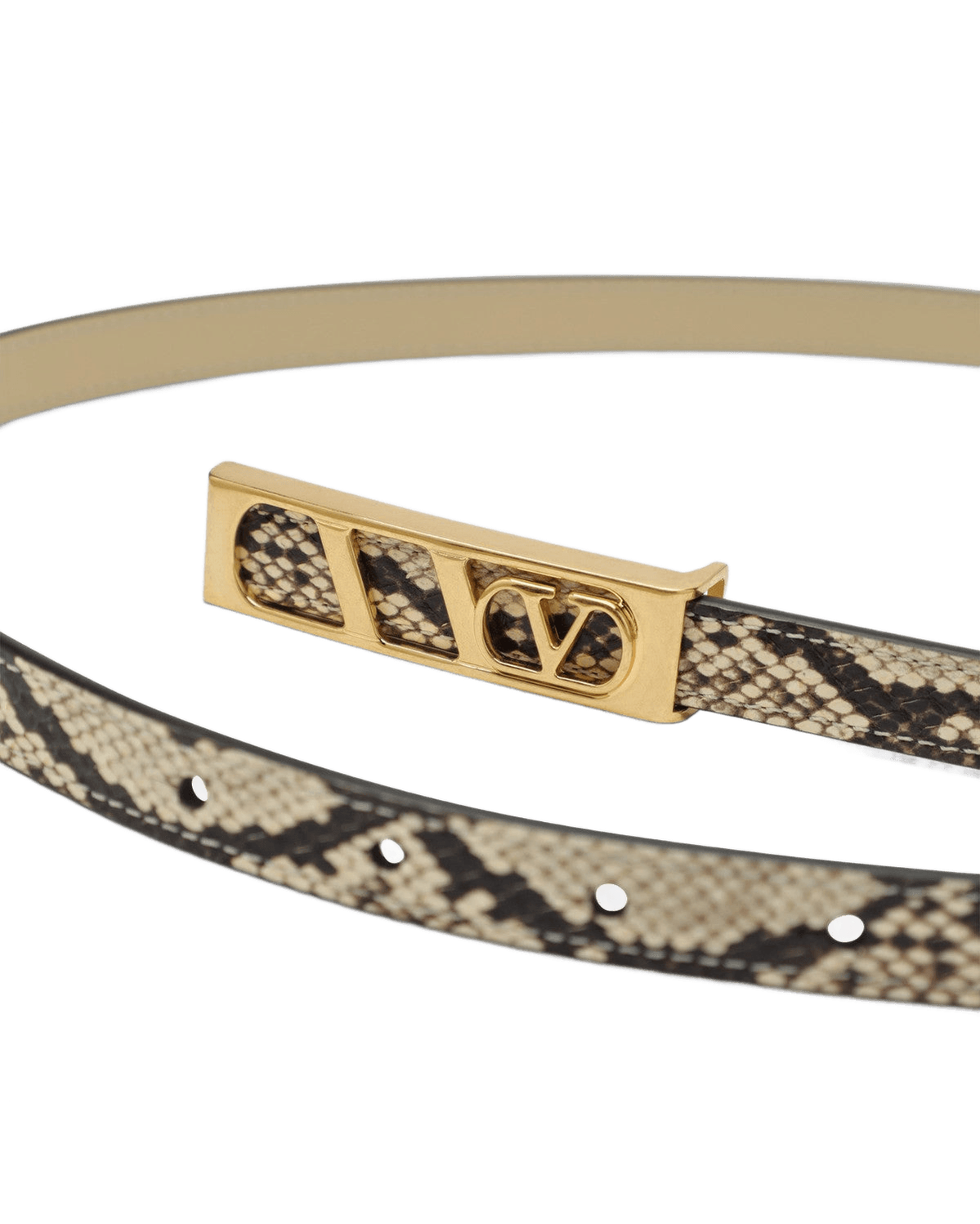 Valentino Garavani Volgo Signature belt with python print Glam Steals