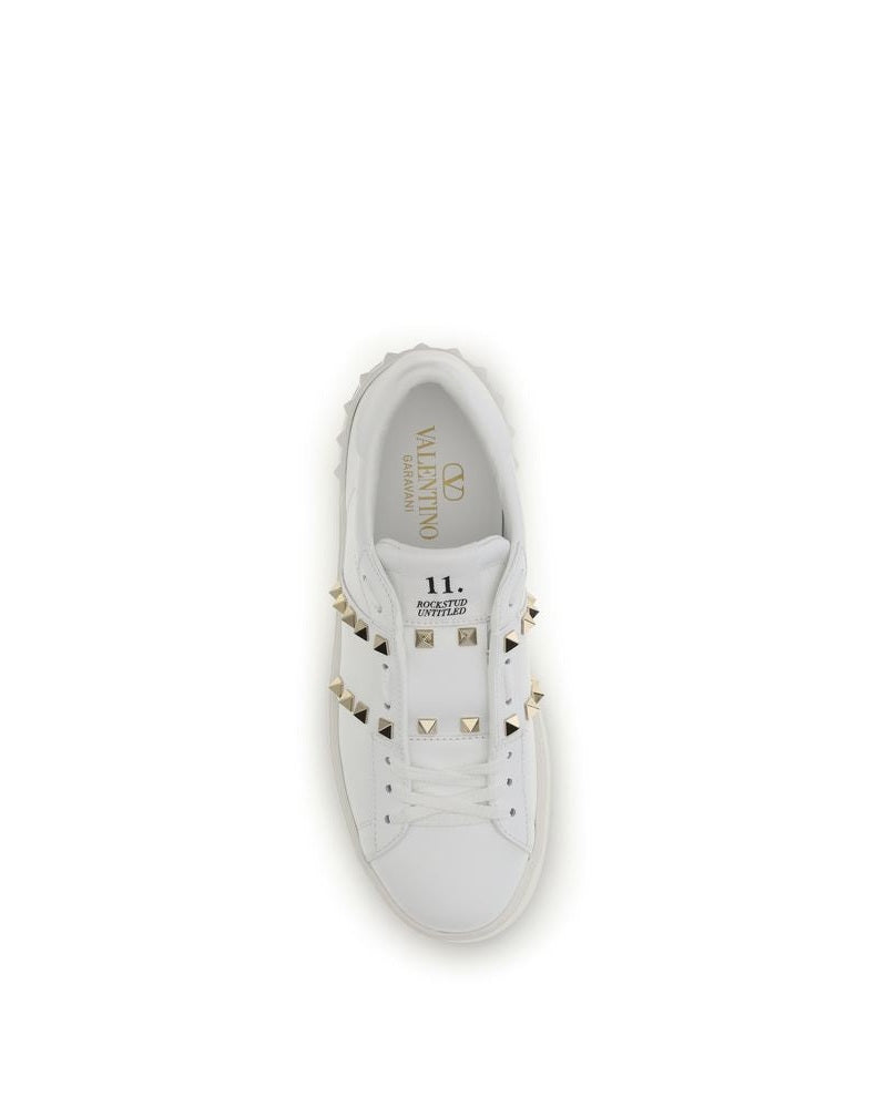 Valentino Garavani White Calf Leather Bos Taurus Platform Sneakers Glam Steals