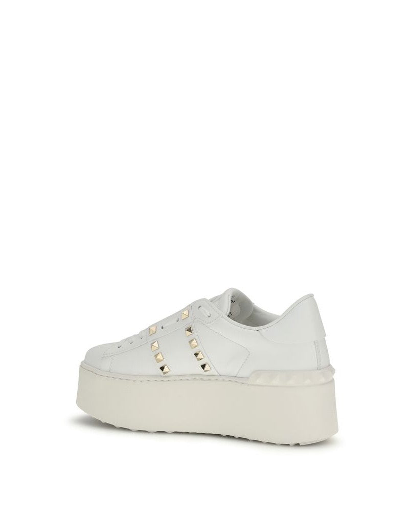 Valentino Garavani White Calf Leather Bos Taurus Platform Sneakers Glam Steals