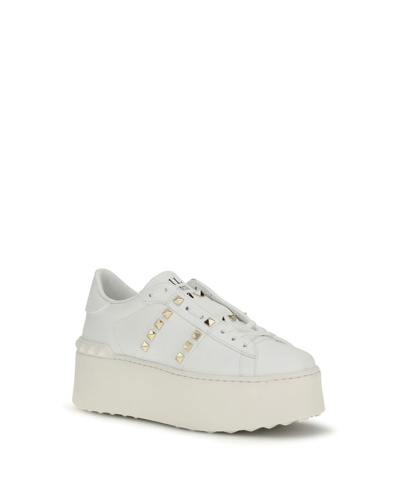 Valentino Garavani White Calf Leather Bos Taurus Platform Sneakers Glam Steals