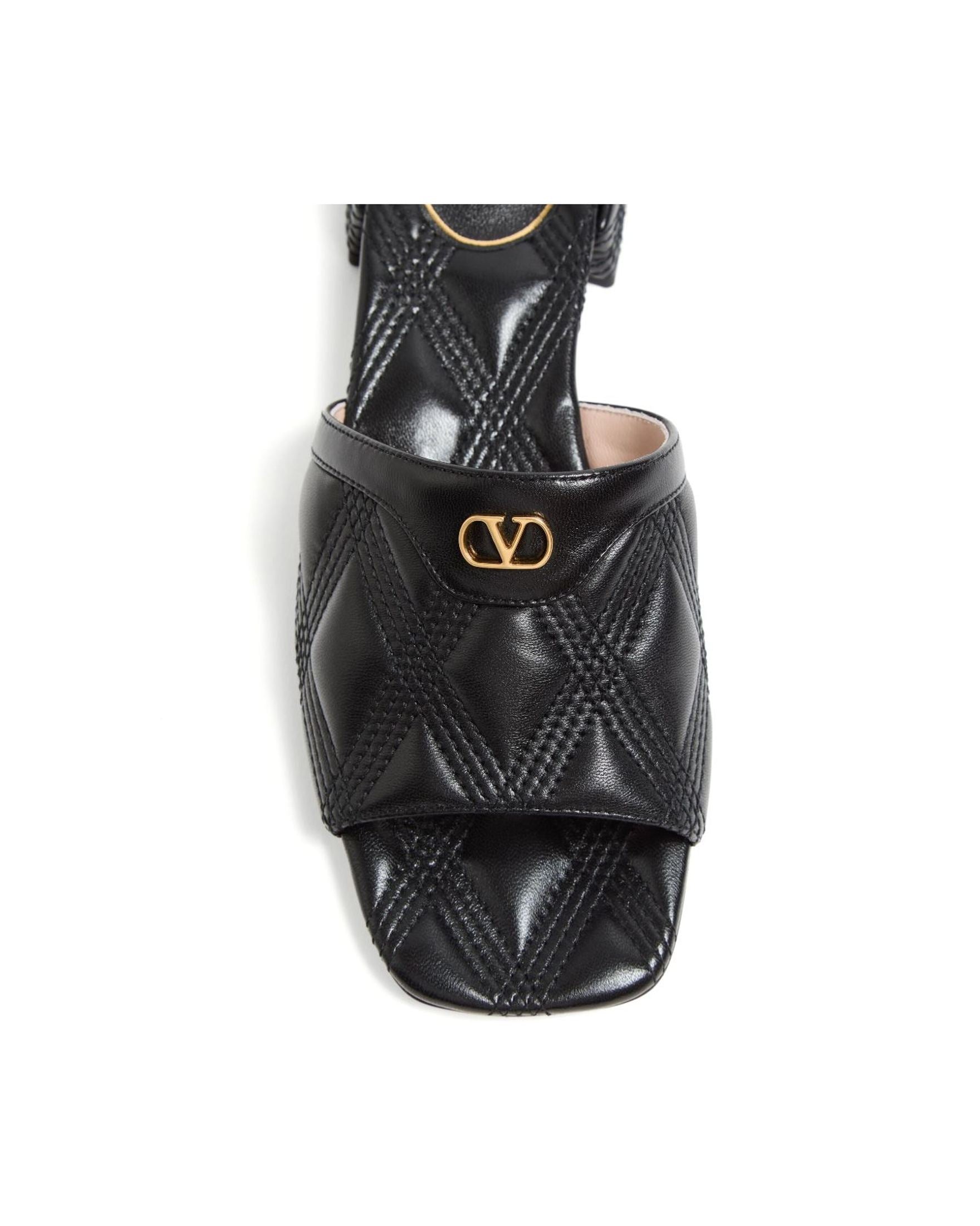 Valentino Leather Garavani Quiltie 67 Slide Sandals in 60mm Quilted Nappa Glam Steals