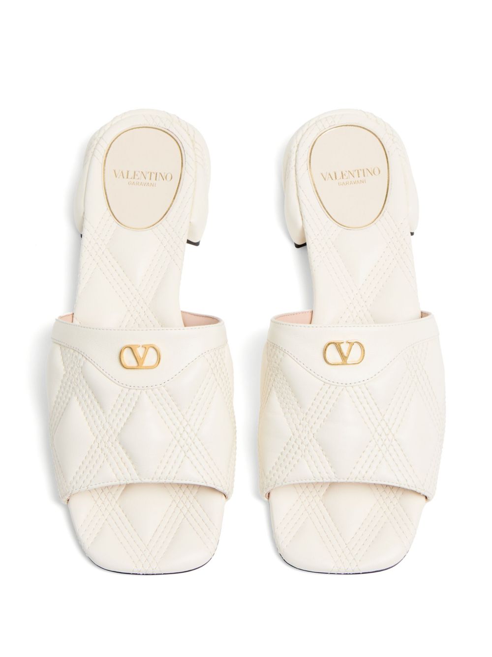 Valentino Leather Garavani Quiltie 67 Slide Sandals in 20mm Quilted Nappa Glam Steals