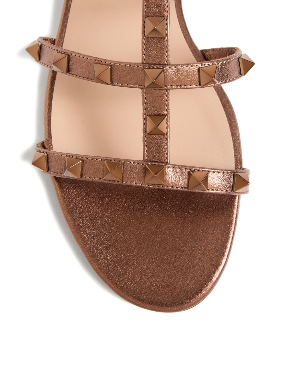 Valentino Leather Garavani Rockstud Low Slide Sandals in Laminated Nappa Glam Steals