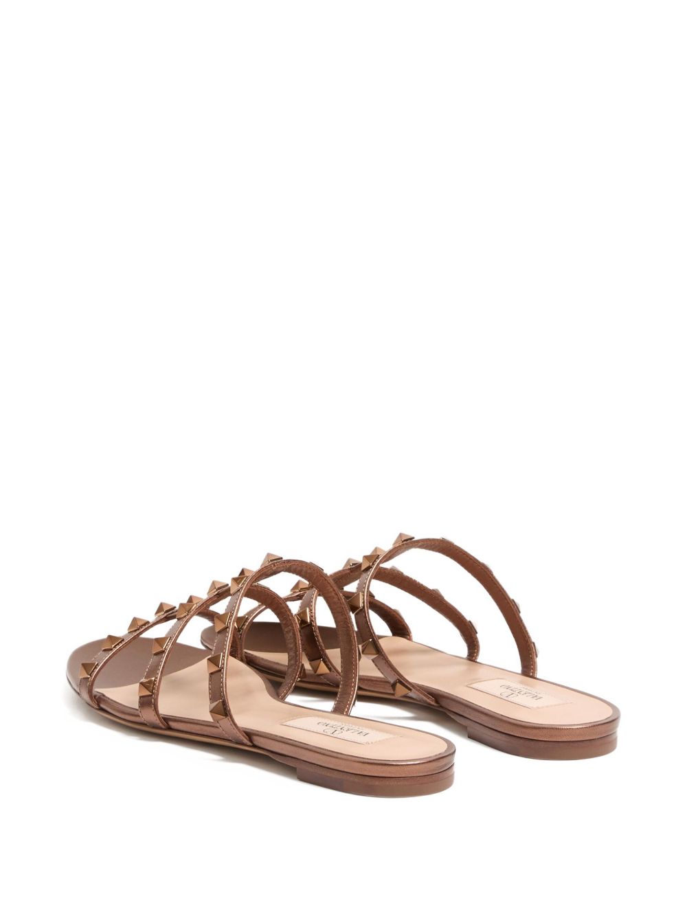 Valentino Leather Garavani Rockstud Low Slide Sandals in Laminated Nappa Glam Steals