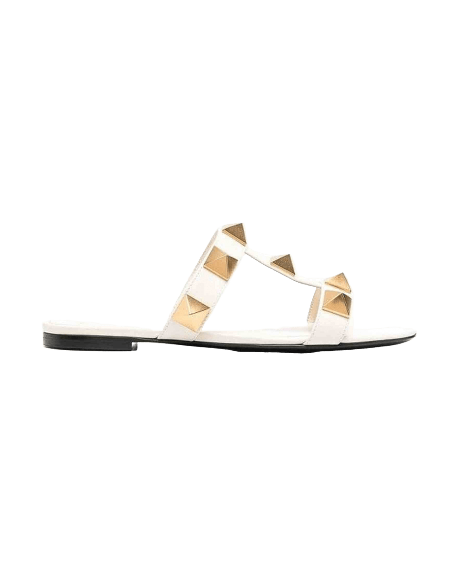 Valentino Leather Garavani Roman Stud Flat Sandals Glam Steals