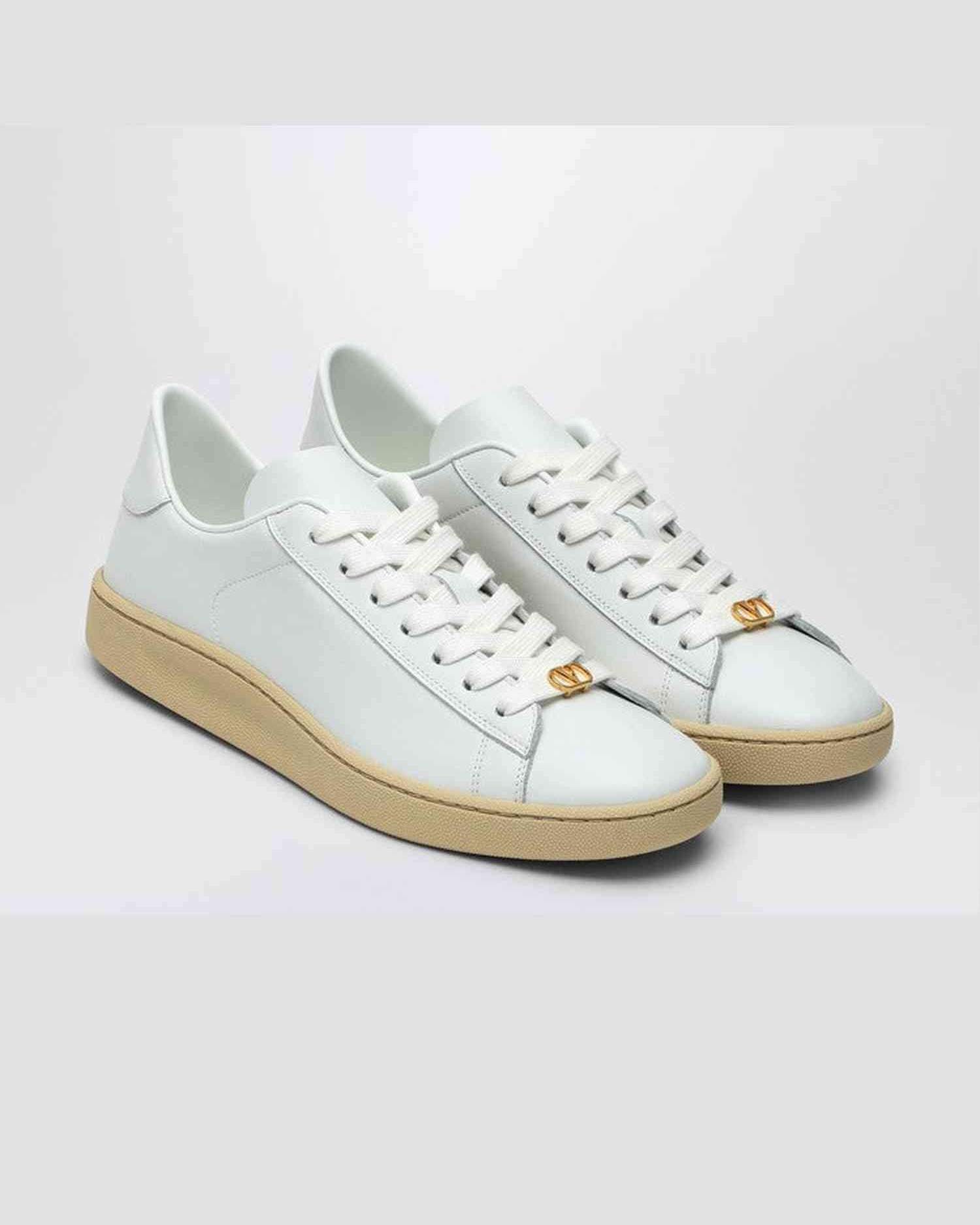 Valentino White Leather Garavani Royco Sneakers Glam Steals