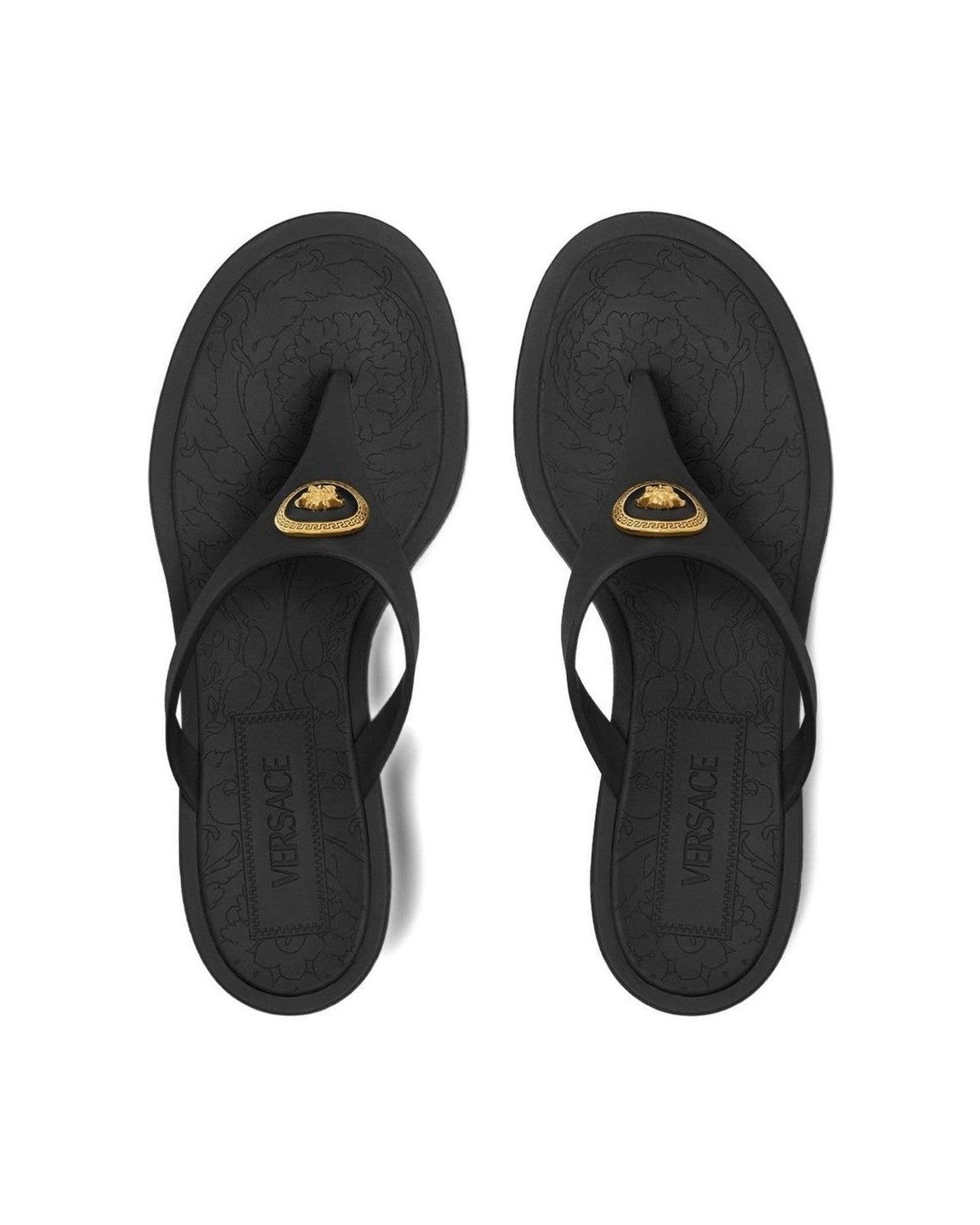 Versace Alia 55mm Rubber Flip Flop Sandals Glam Steals