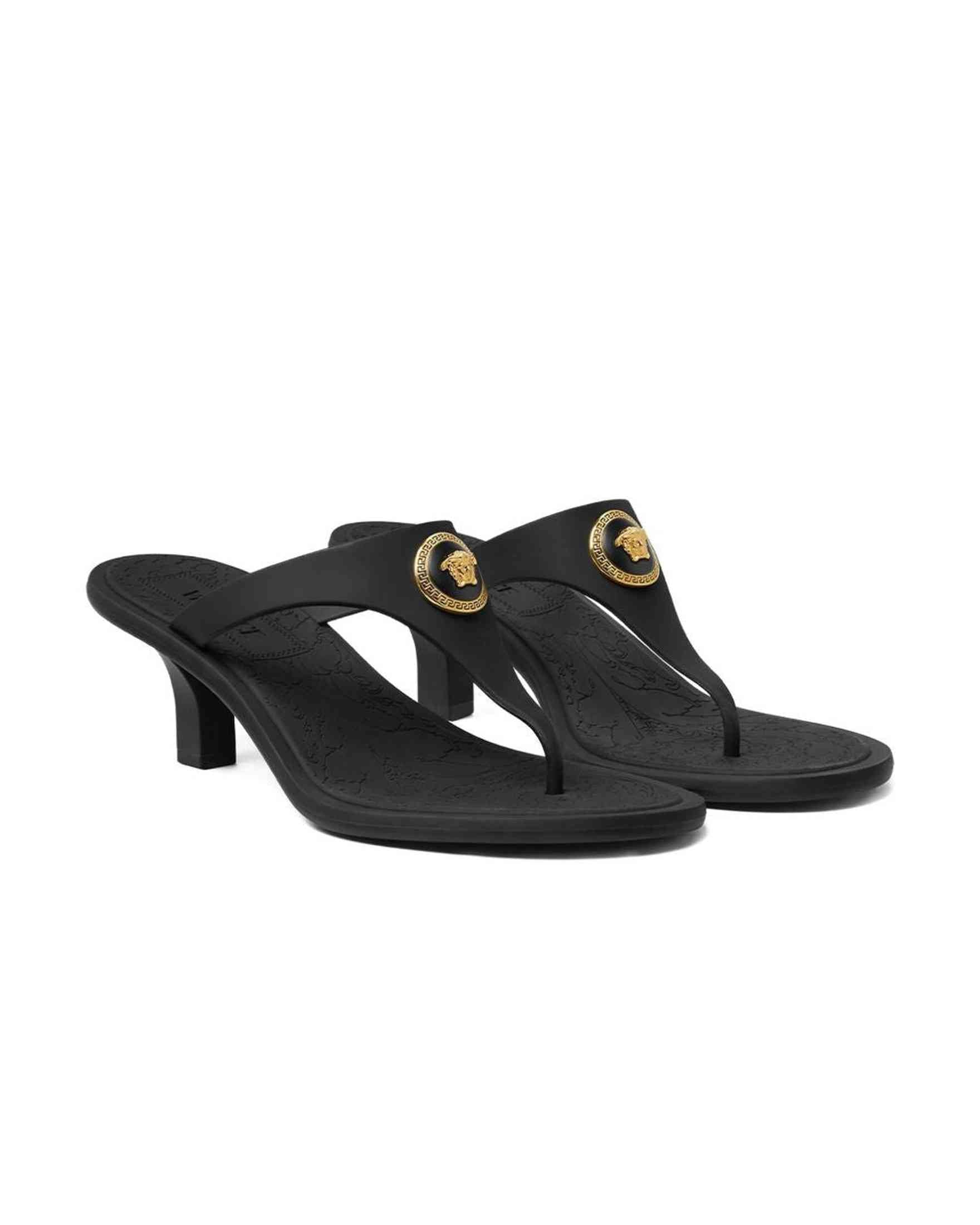 Versace Alia 55mm Rubber Flip Flop Sandals Glam Steals