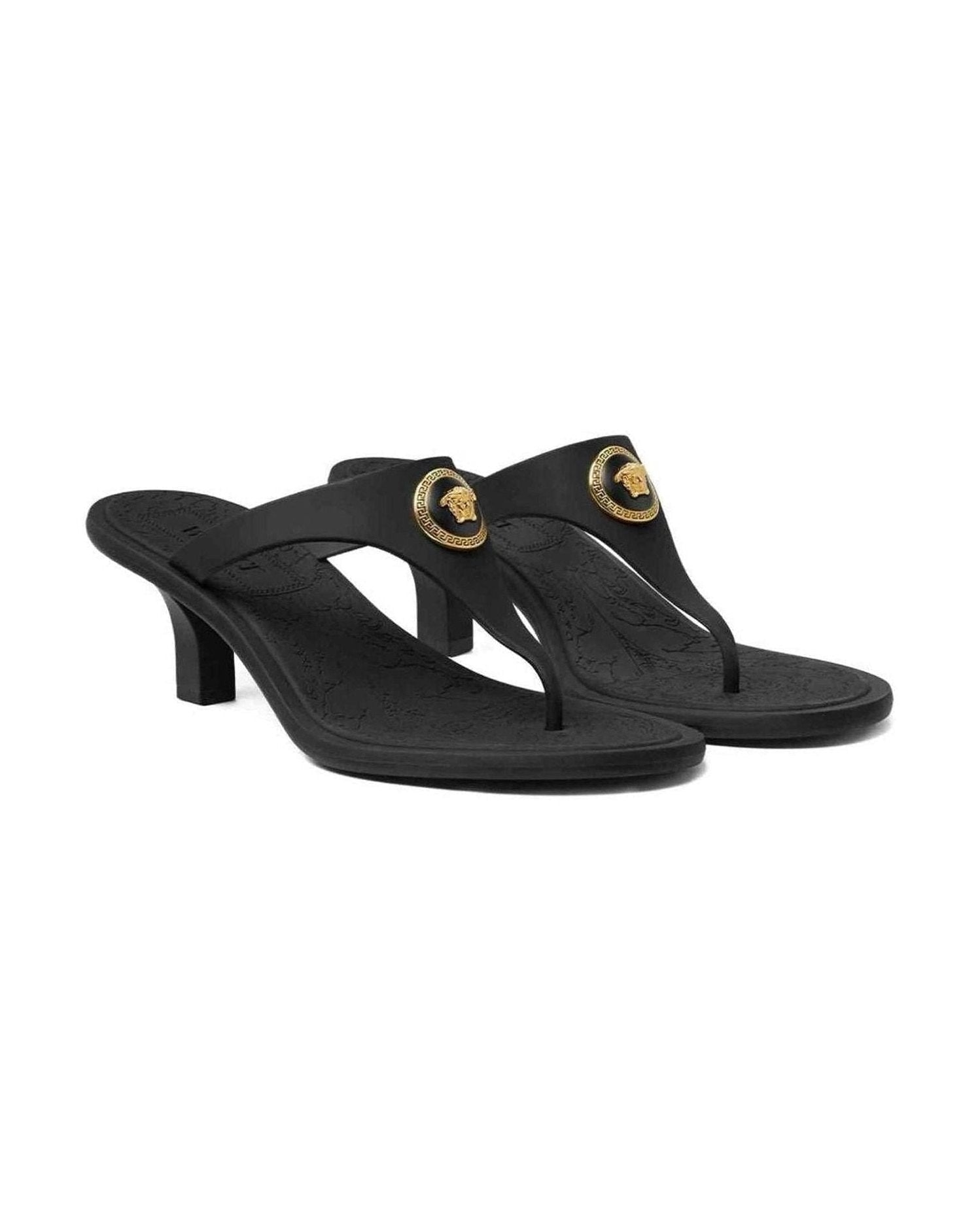 Versace Alia 55mm Rubber Flip Flop Sandals Glam Steals