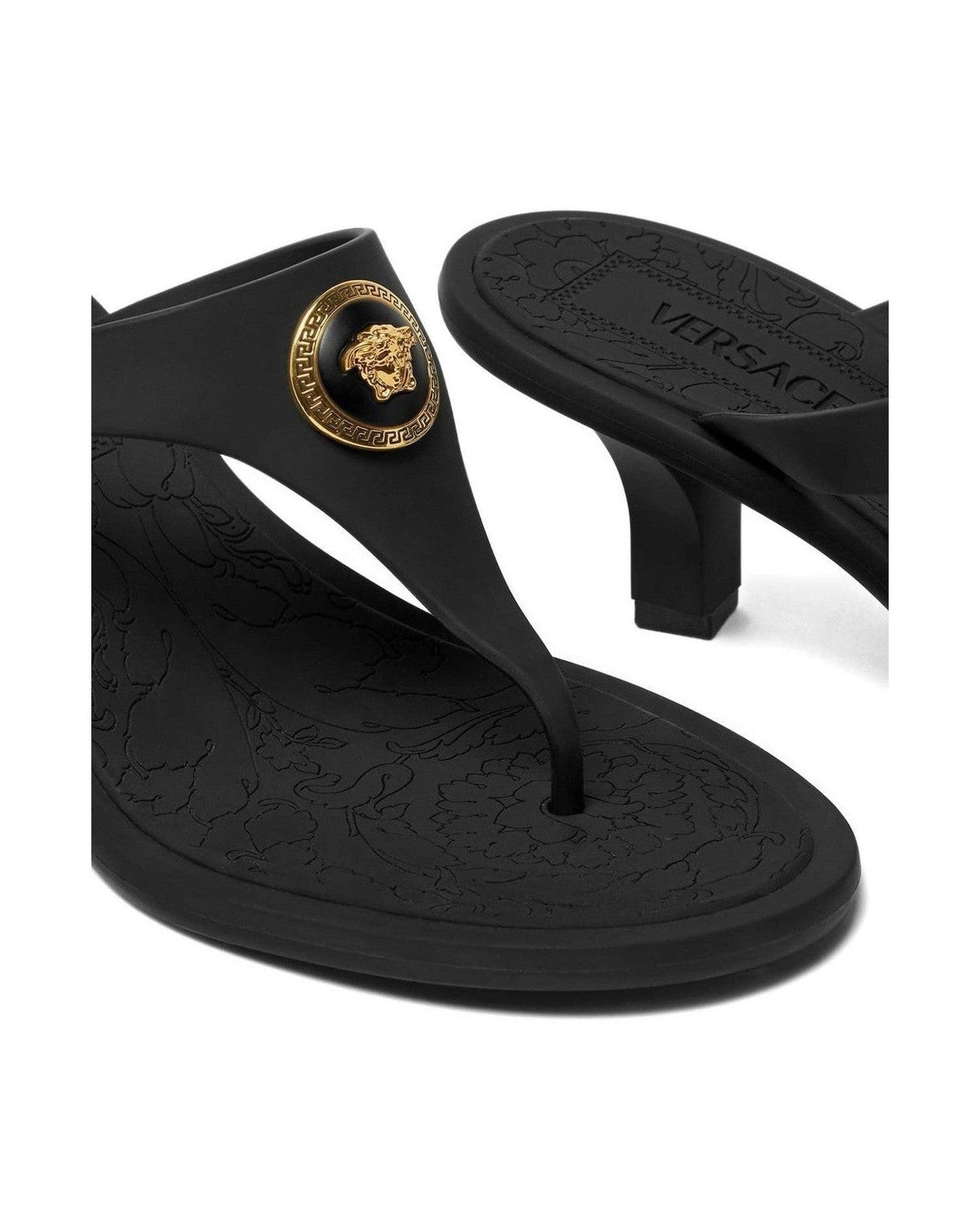 Versace Alia 55mm Rubber Flip Flop Sandals Glam Steals