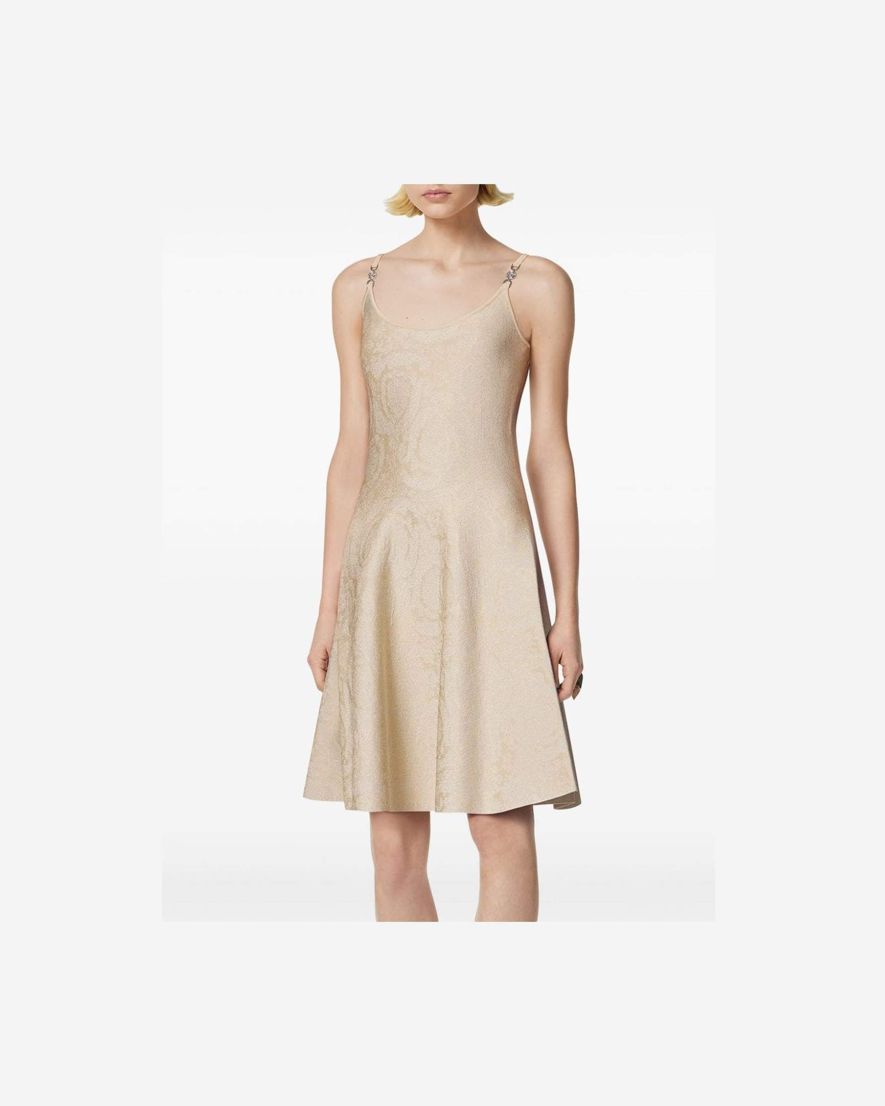 Versace Barocco Jacquard Flared Mini Dress Glam Steals