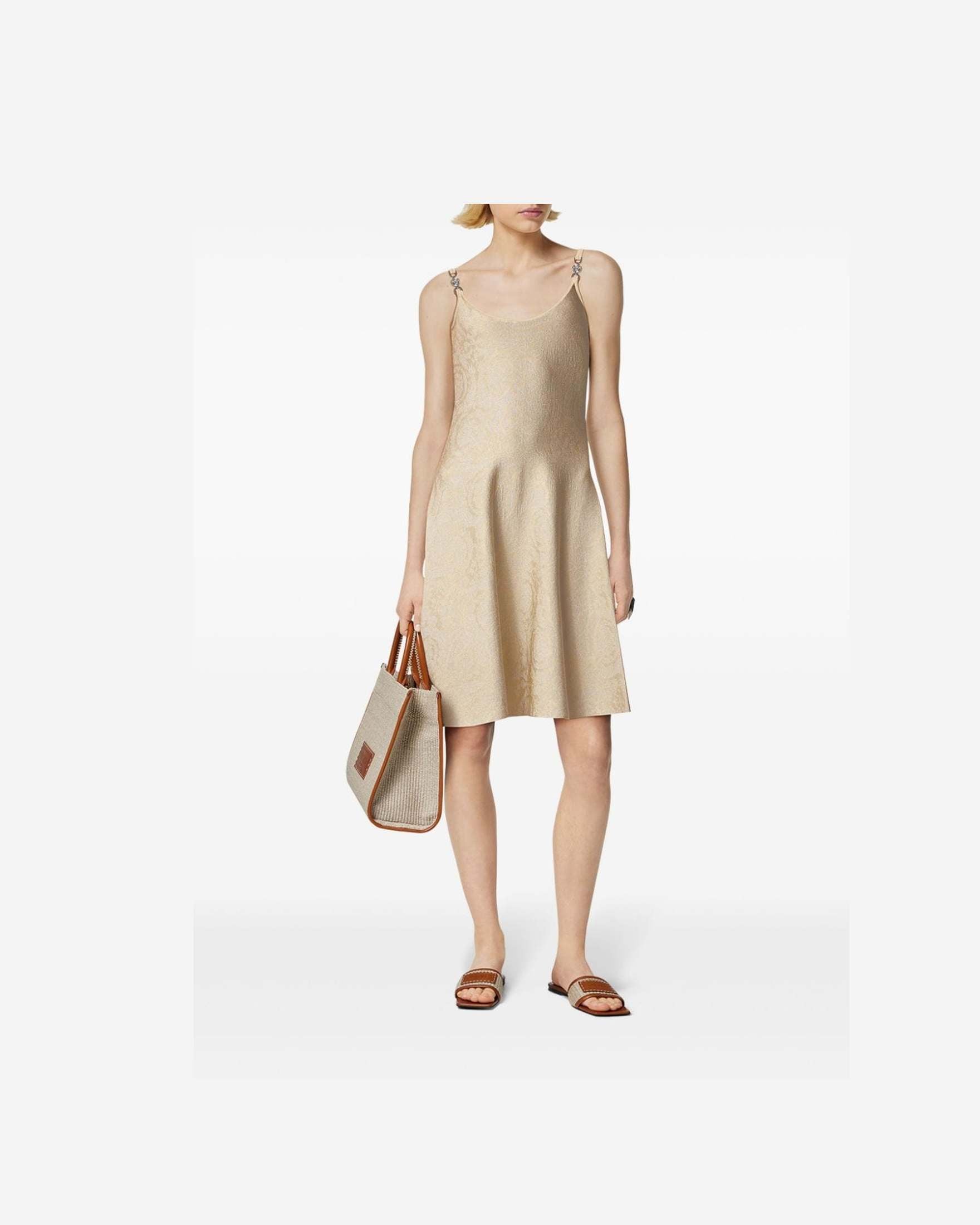 Versace Barocco Jacquard Flared Mini Dress Glam Steals