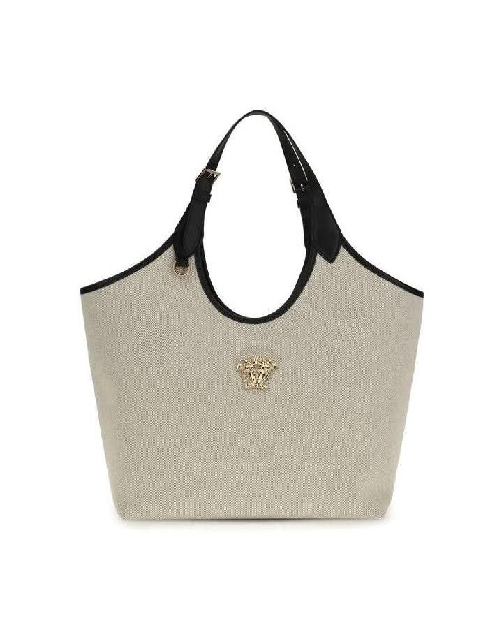 Versace Beige Cotton Shoulder Bag