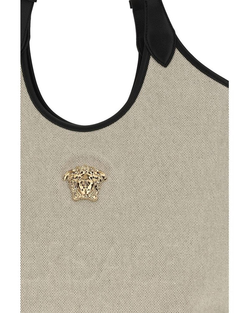 Versace Beige Cotton Shoulder Bag Glam Steals