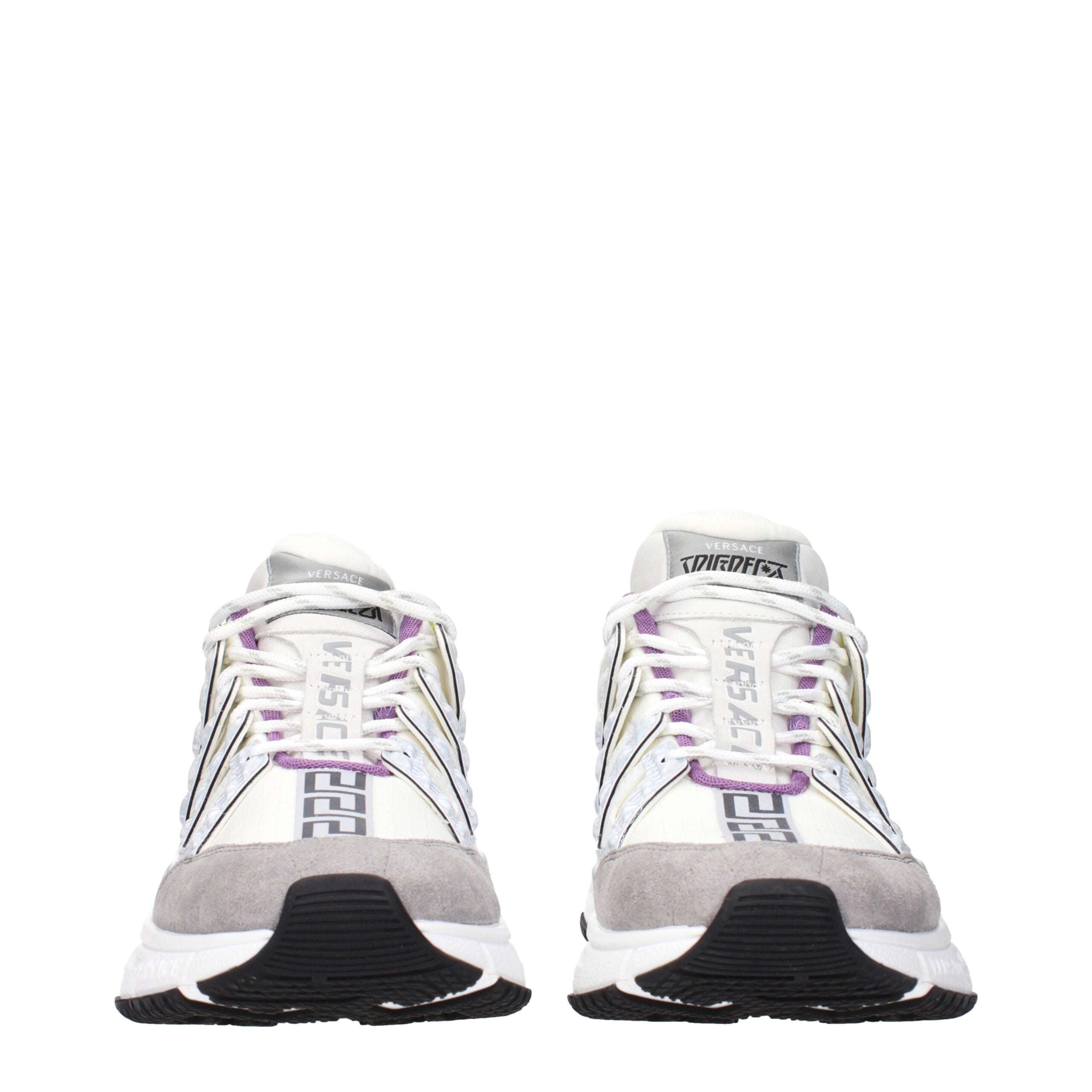 Versace Beige Fabric Athletic Sneakers Glam Steals