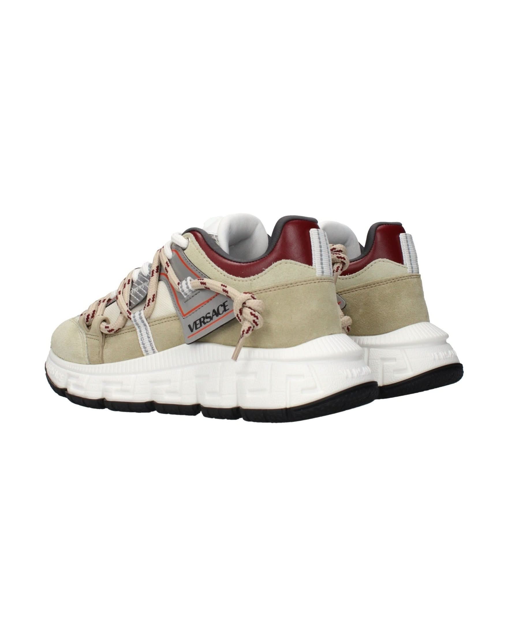Versace Beige Leather Chunky Sneakers