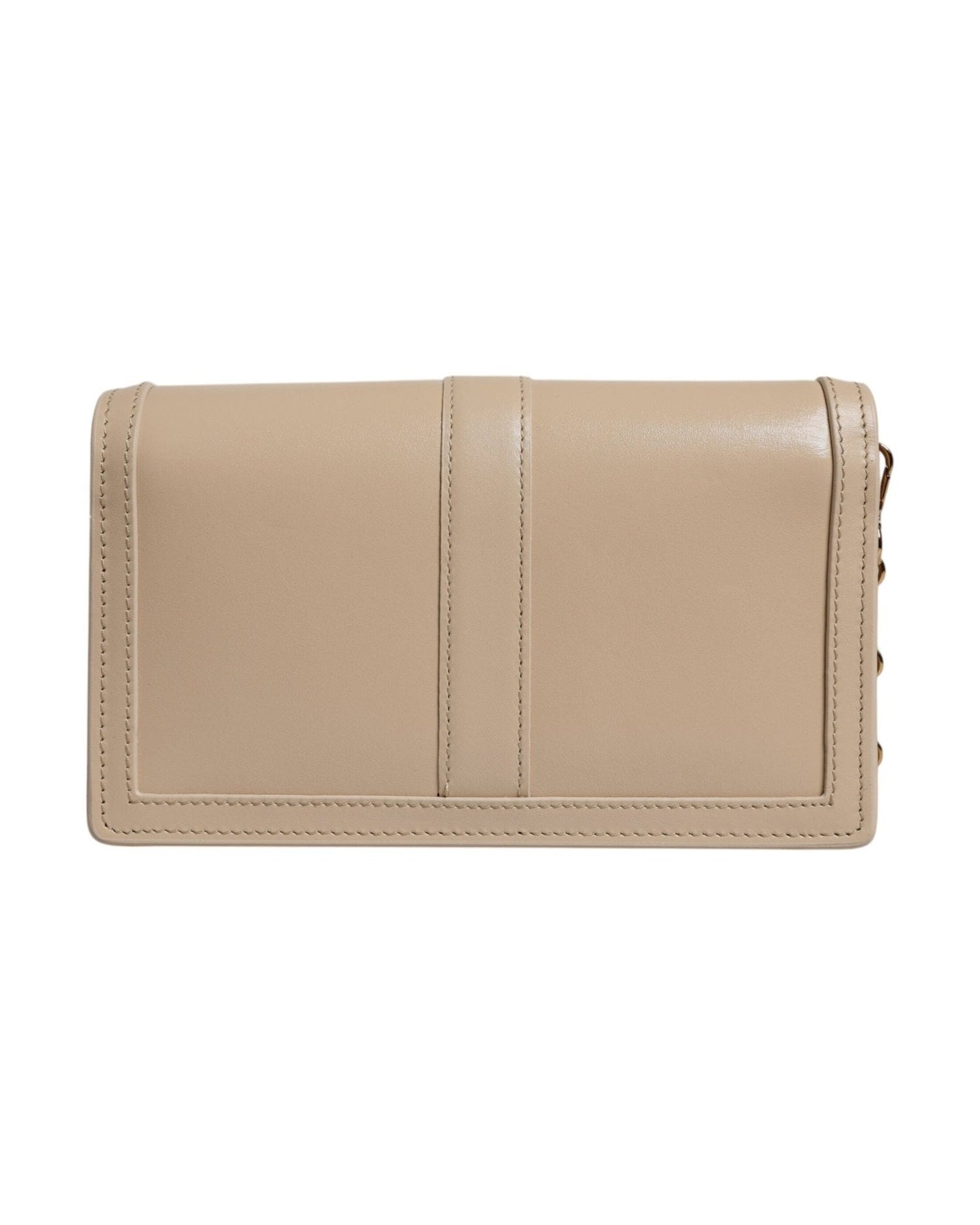 Versace Beige Leather Gold Chain Calf Wallet Crossbody Bag Glam Steals