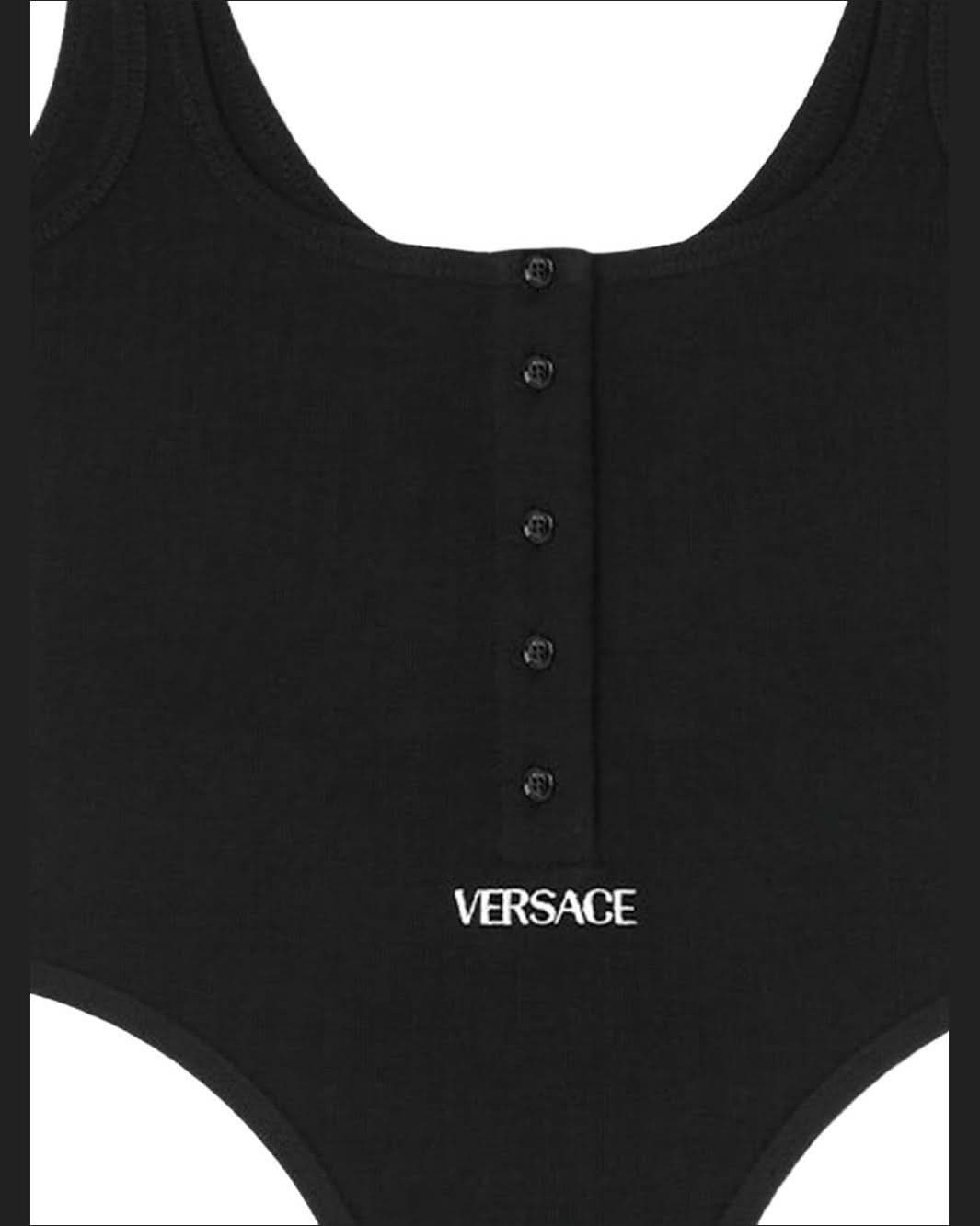 Versace Black Bodysuit Topwear