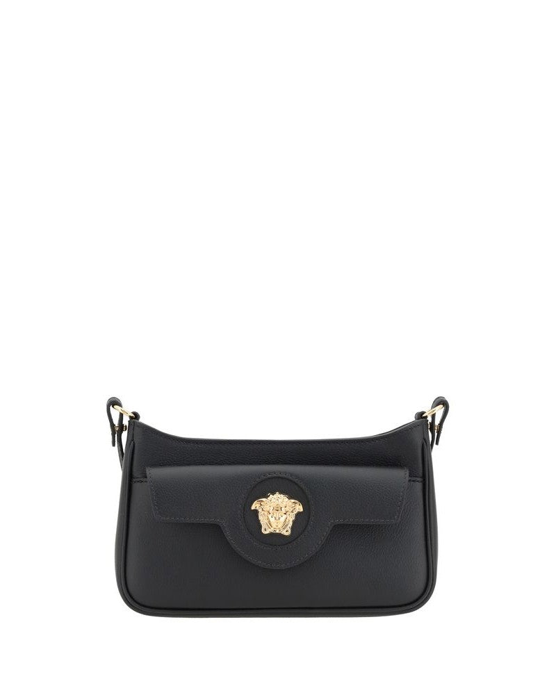 Versace Black Calf Leather Bos Taurus Shoulder Bag Glam Steals